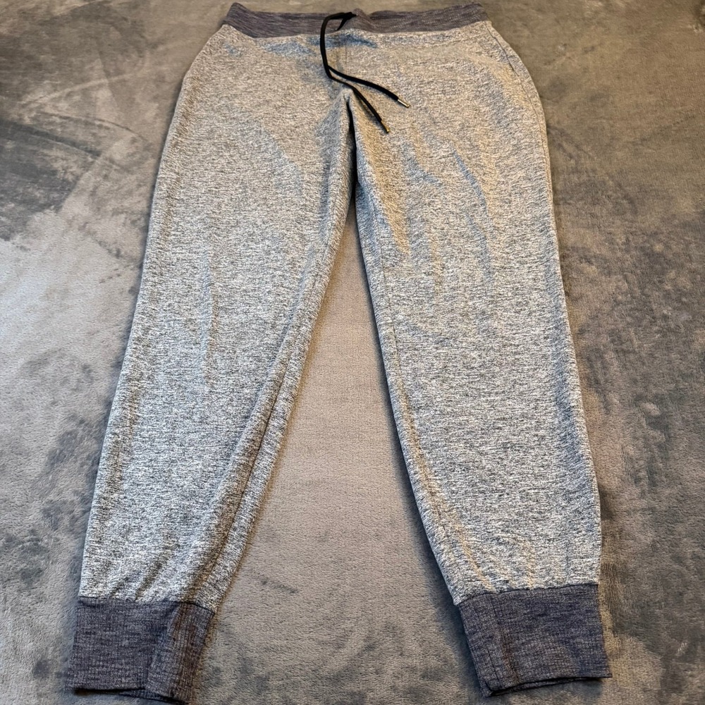 Athleta Gray Space Dye Joggers Womens Medium Blue Waistband Activewear 31x27"